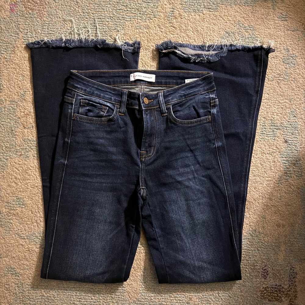 Flying Monkey Dark Indigo Mid Rise Flare Jeans Sz. 27